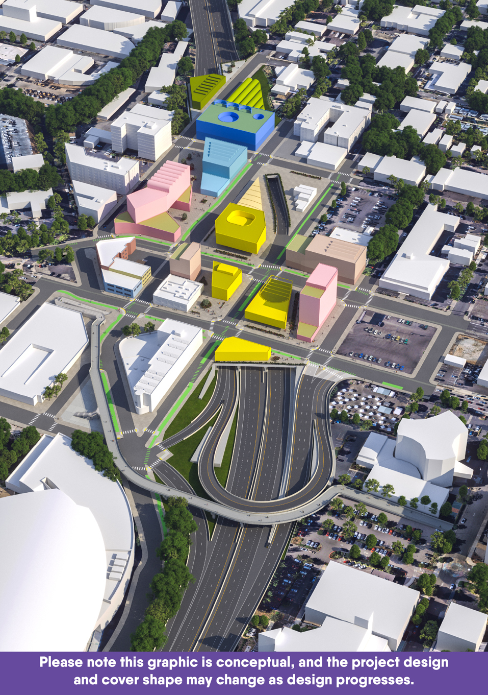 Rendering of the highway cover.